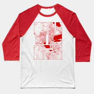 Tunis, Tunisia City Map Typography - Oriental Baseball T-Shirt